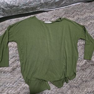 Fighting Eel Olive Green Long Sleeve Top